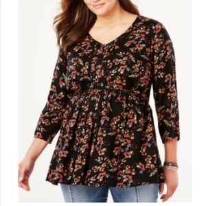 2/$30 Chelsea Studio 3/4 sleeve floral blouse